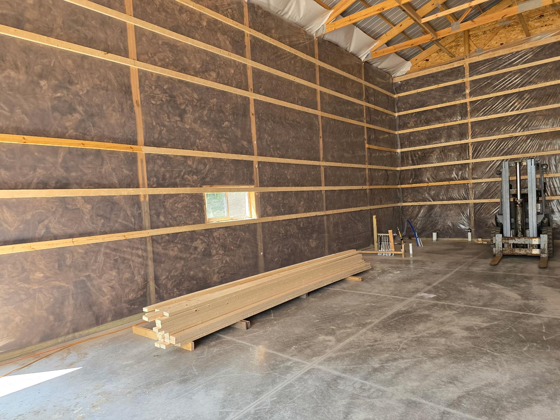 Insulated and lined interior during an Orton Companies building renovation in Minnesota