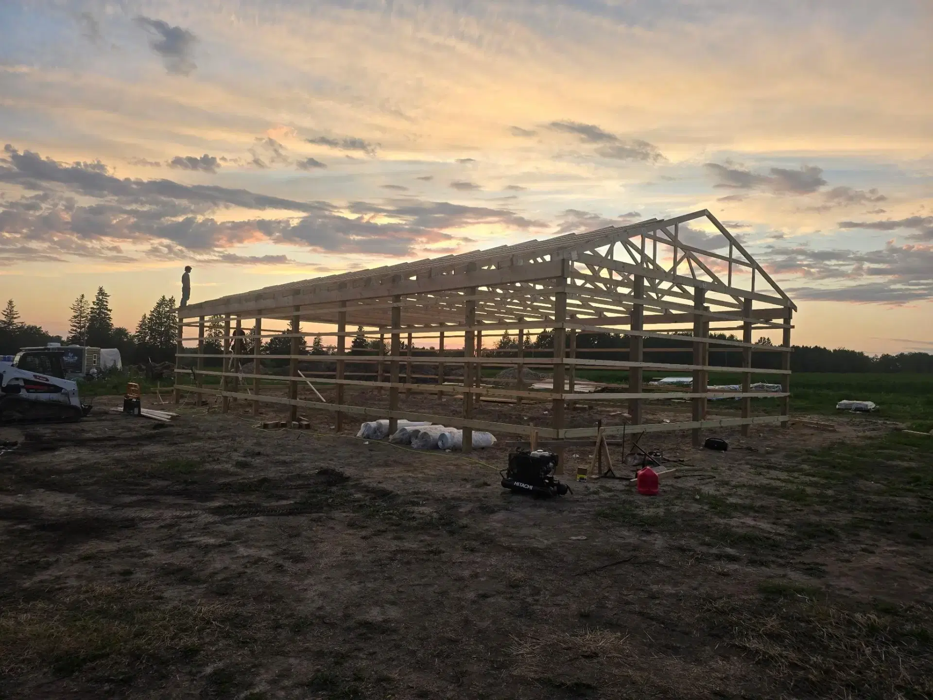 Pole Barn at Sunset